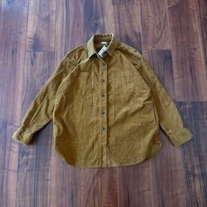 J.Crew Corduroy Shirt-Jacket Womens‎ Small SP Tan Button Closure Front Pockets
